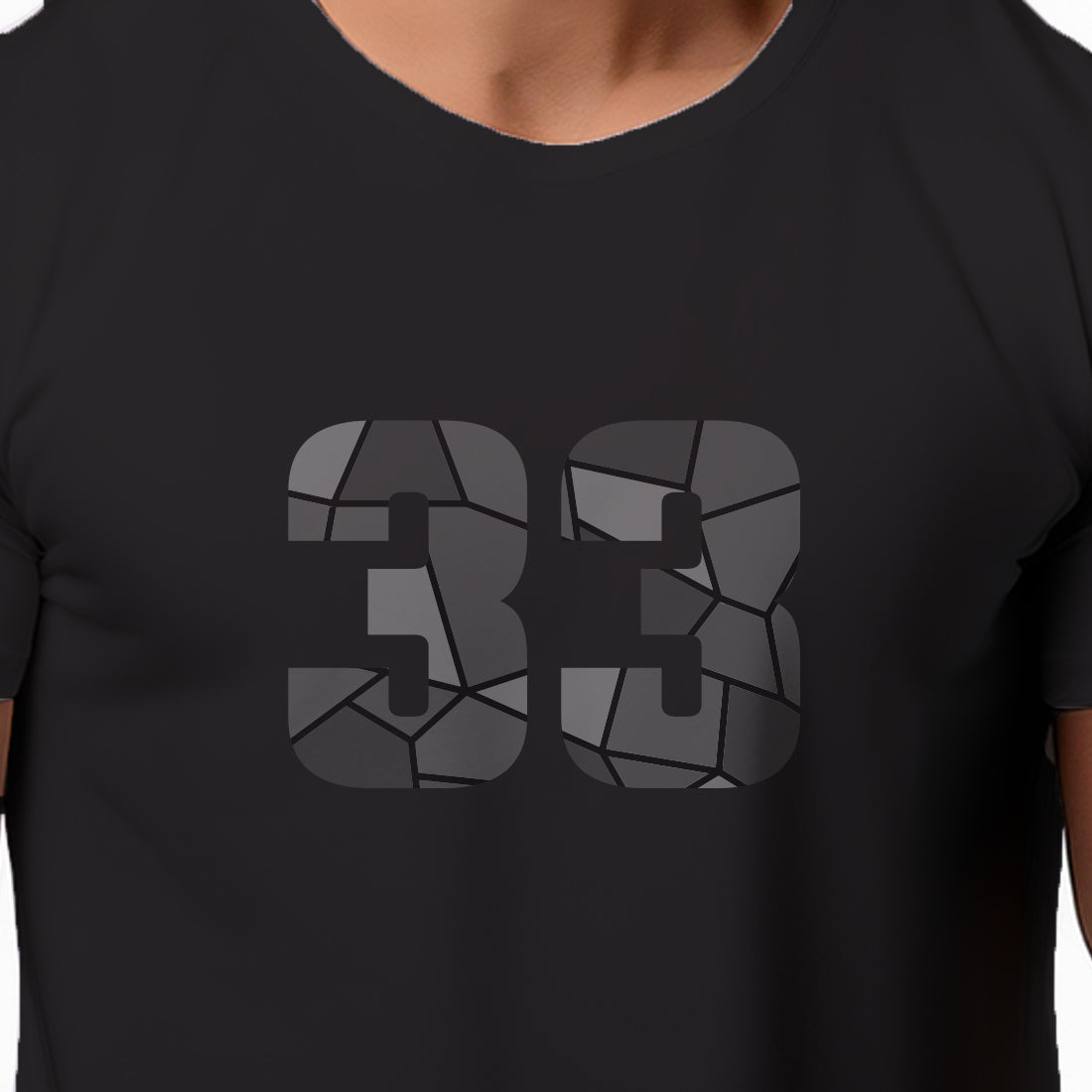 33 Number Men Unisex T-Shirt | Custom Number Graphic Tee (Black)