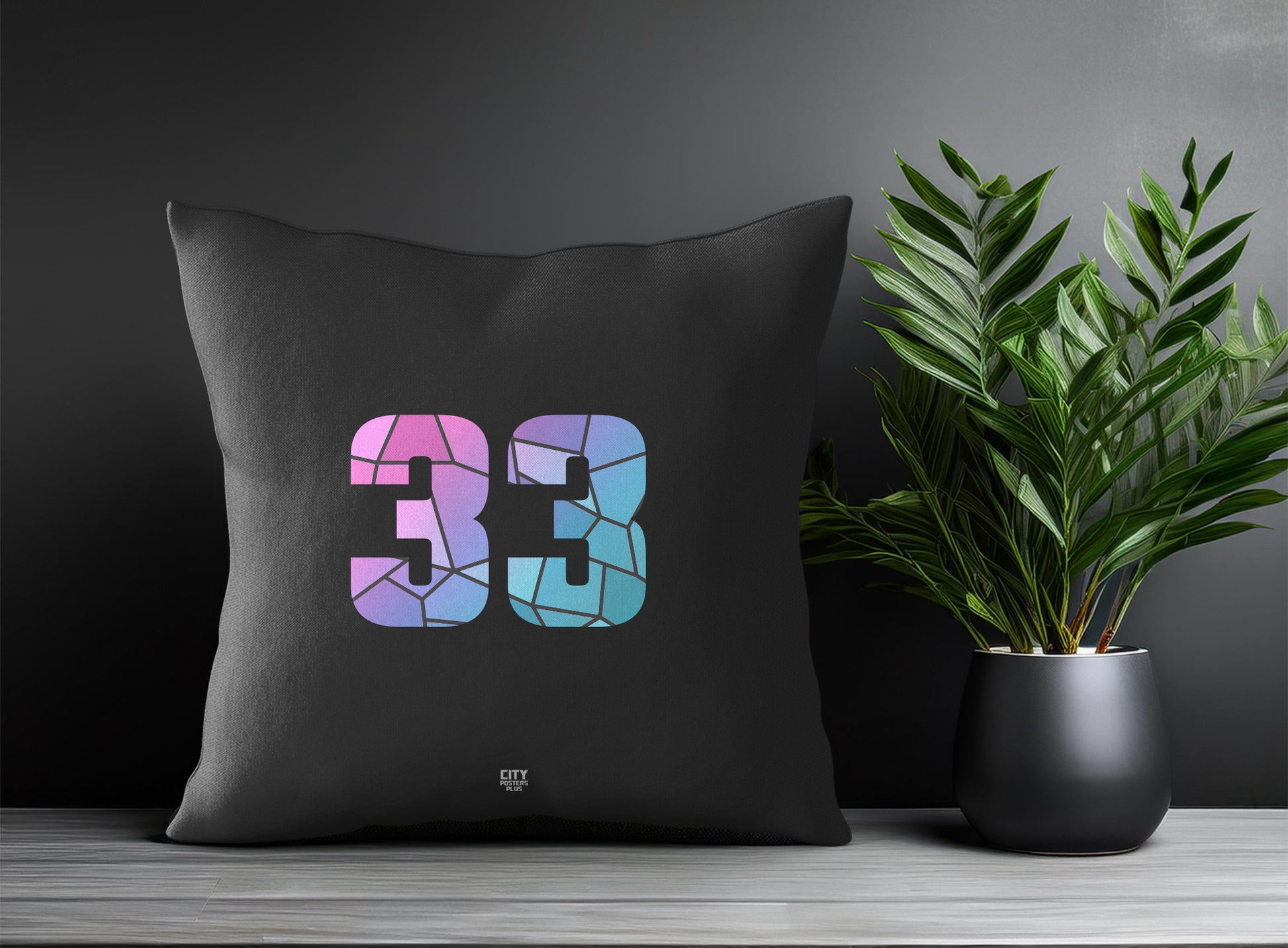 33 Number Pillow Case (Charcoal Grey)