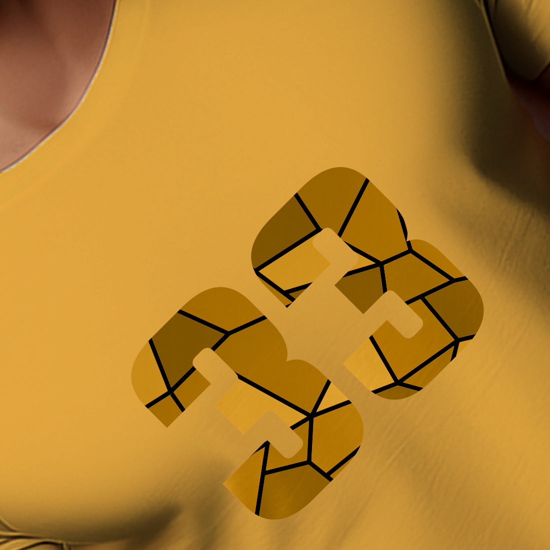 33 Number Men Unisex T-Shirt | Custom Number Graphic Tee (Golden Yellow)