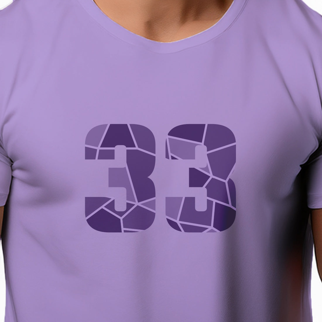 33 Number Men Unisex T-Shirt | Custom Number Graphic Tee (Iris Lavender)