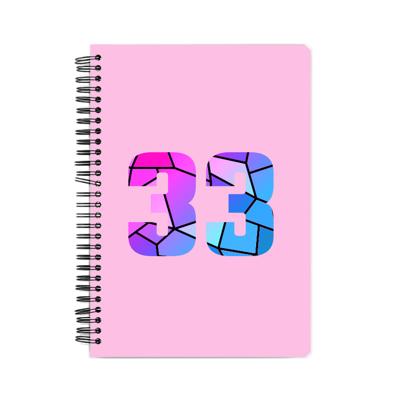 33 Number Notebook (Light Pink, A5 Size, 100 Pages, Ruled, 6 Pack)