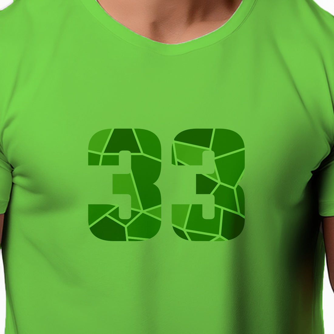 33 Number Men Unisex T-Shirt | Custom Number Graphic Tee (Liril Green)