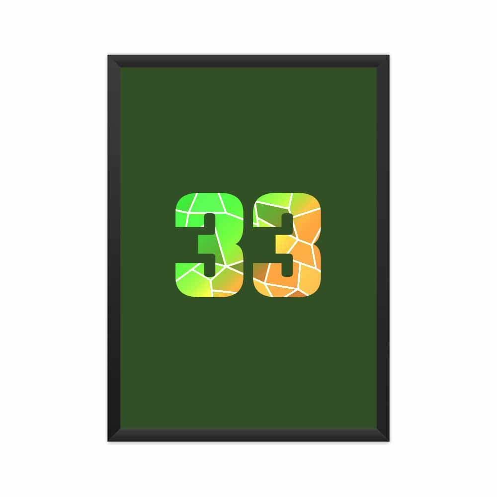 33 Number Framed Poster