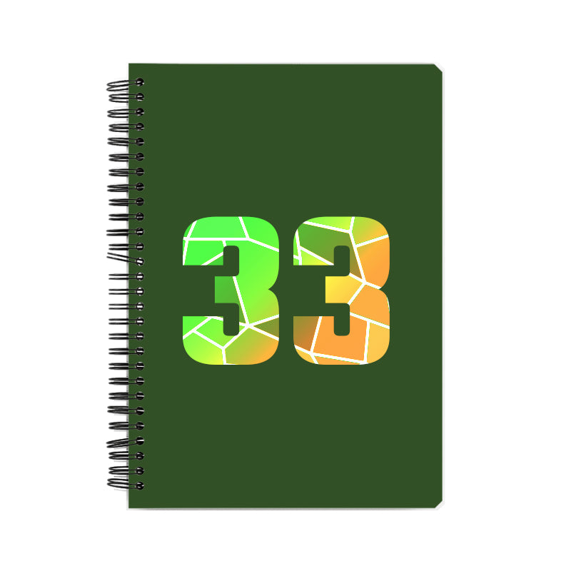 33 Number Notebook (Olive Green, A5 Size, 100 Pages, Ruled, 6 Pack)