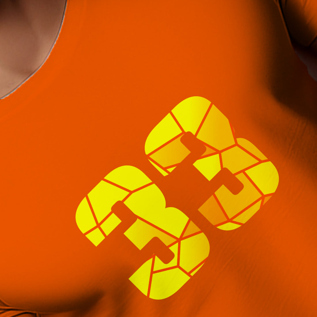 33 Number Men Unisex T-Shirt | Custom Number Graphic Tee (Orange)