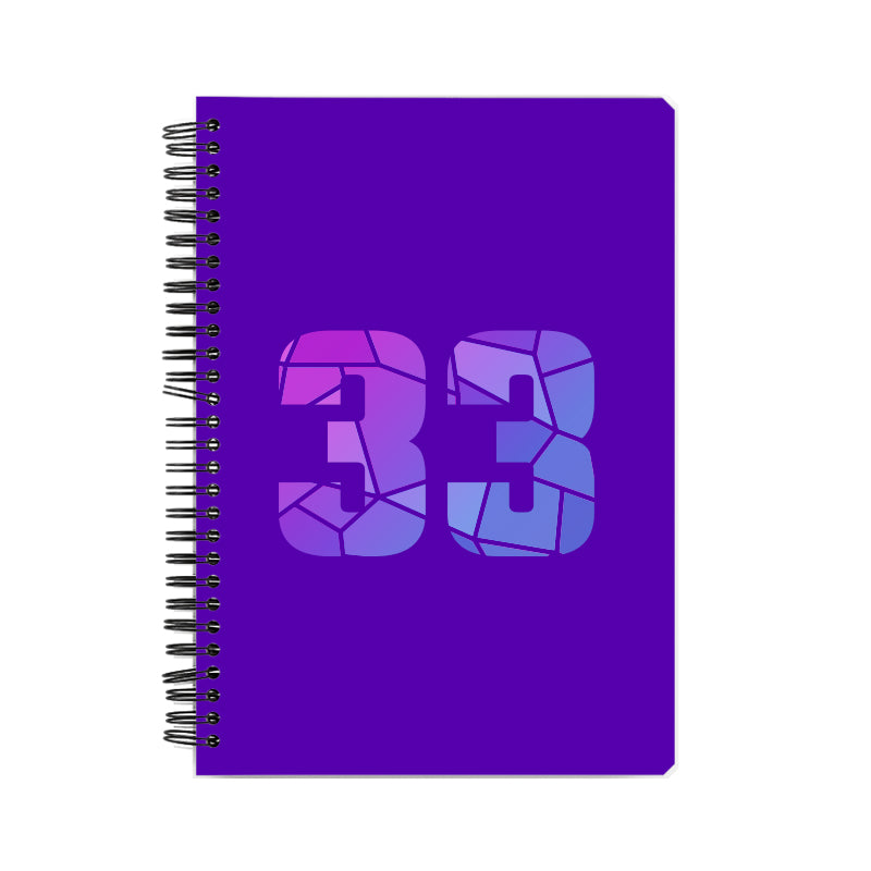 33 Number Notebook (Purple, A5 Size, 100 Pages, Ruled, 6 Pack)