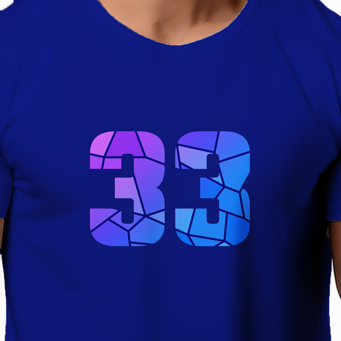 33 Number Men Unisex T-Shirt | Custom Number Graphic Tee (Royal Blue)