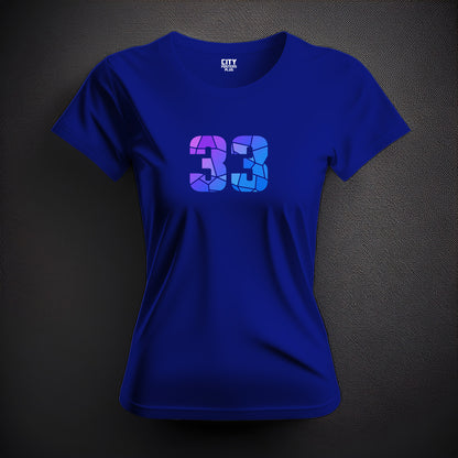 33 Number Women T-Shirt (Royal Blue) | Stylish Numeric Graphic Tee