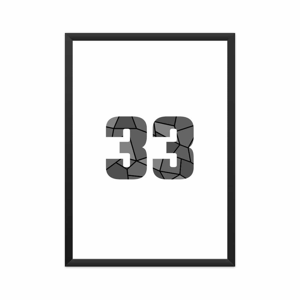 33 Number Framed Poster