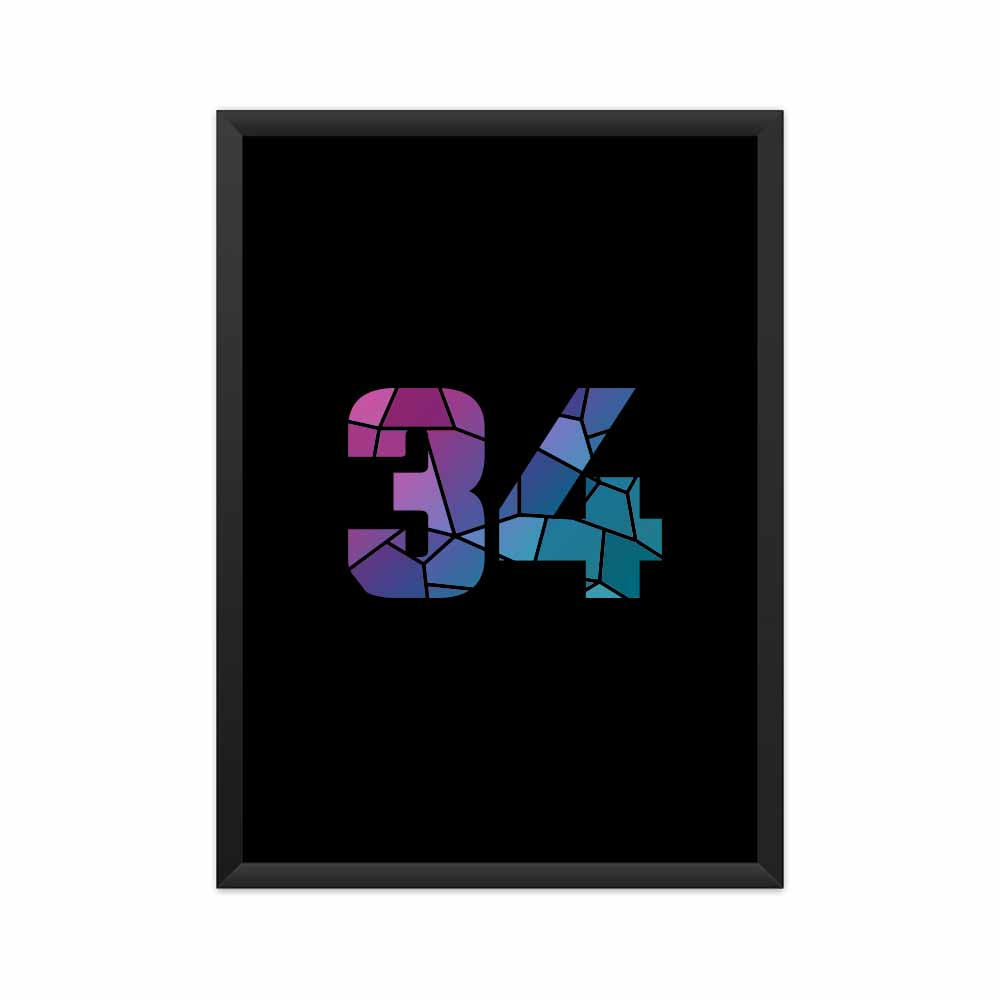 34 Number Framed Poster