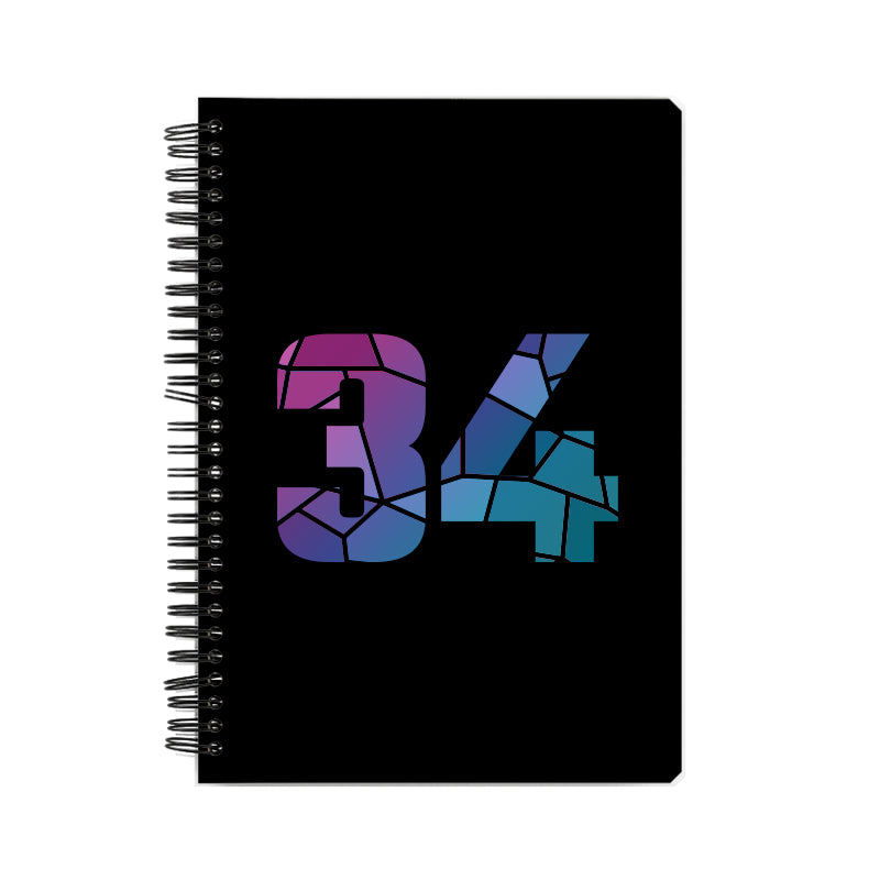 34 Number Notebook (Black, A5 Size, 100 Pages, Ruled, 6 Pack)