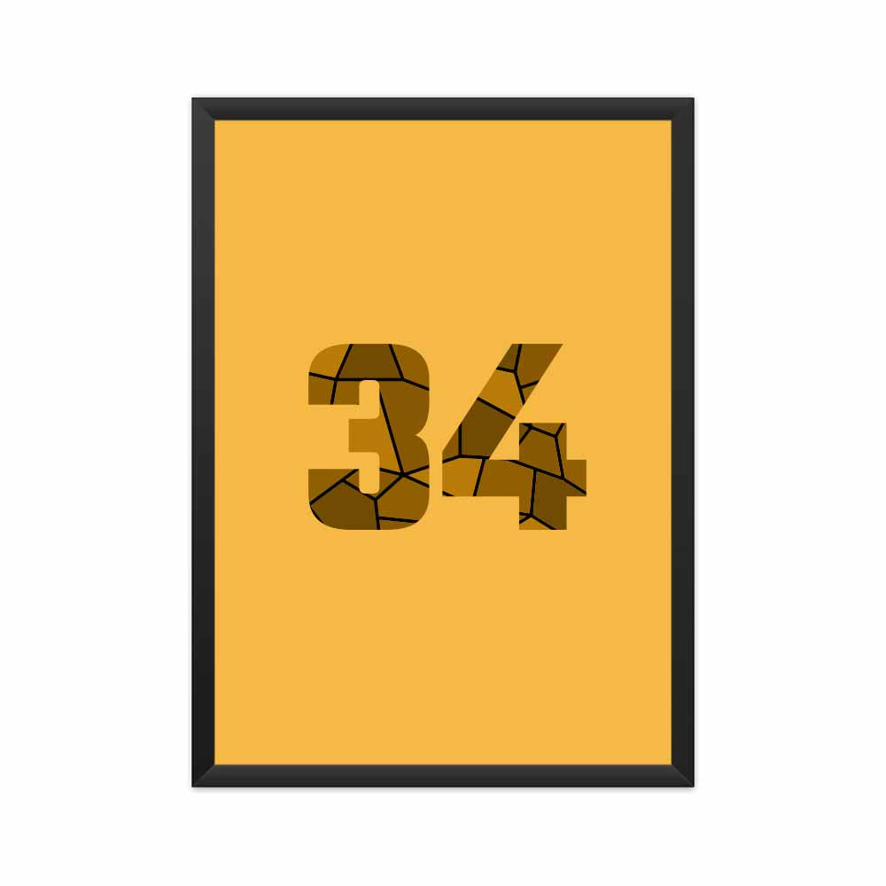 34 Number Framed Poster