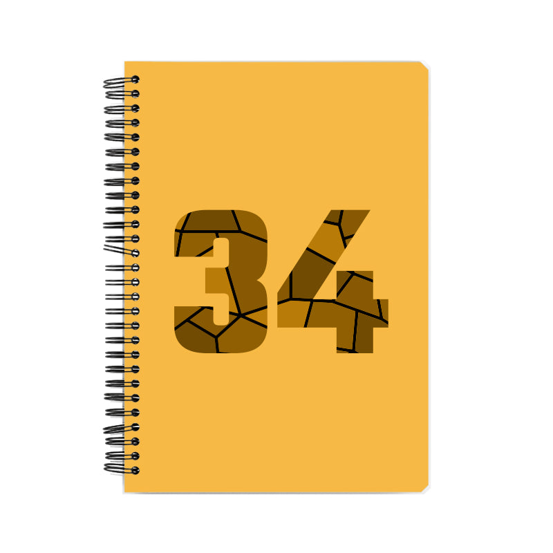 34 Number Notebook (Golden Yellow, A5 Size, 100 Pages, Ruled, 6 Pack)