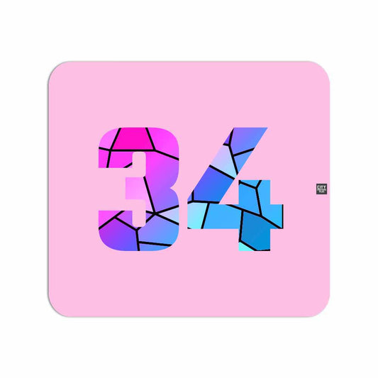34 Number Mousepad (Light Pink)