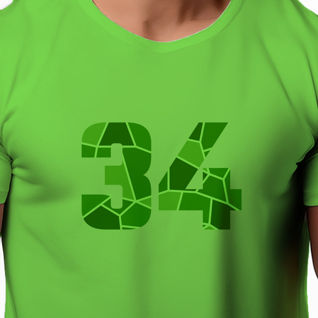 34 Number Men Unisex T-Shirt | Custom Number Graphic Tee (Liril Green)