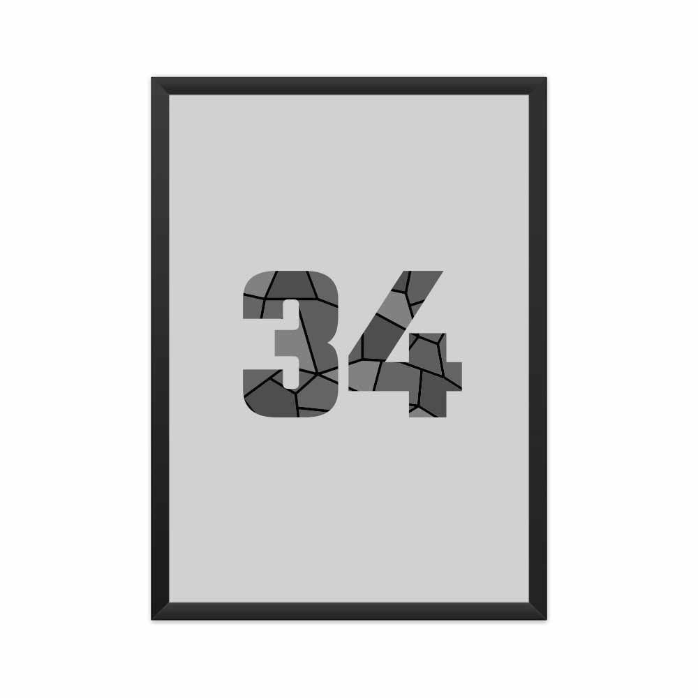 34 Number Framed Poster