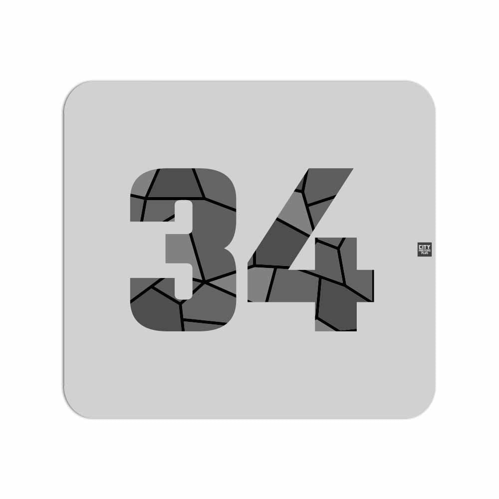 34 Number Mousepad (Melange Grey)