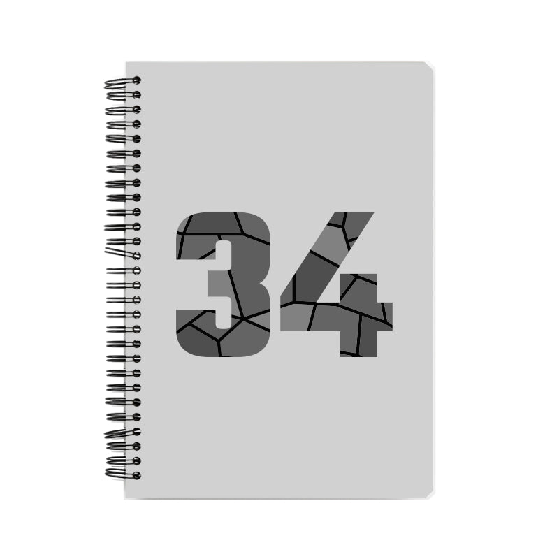 34 Number Notebook (Melange Grey, A5 Size, 100 Pages, Ruled, 6 Pack)