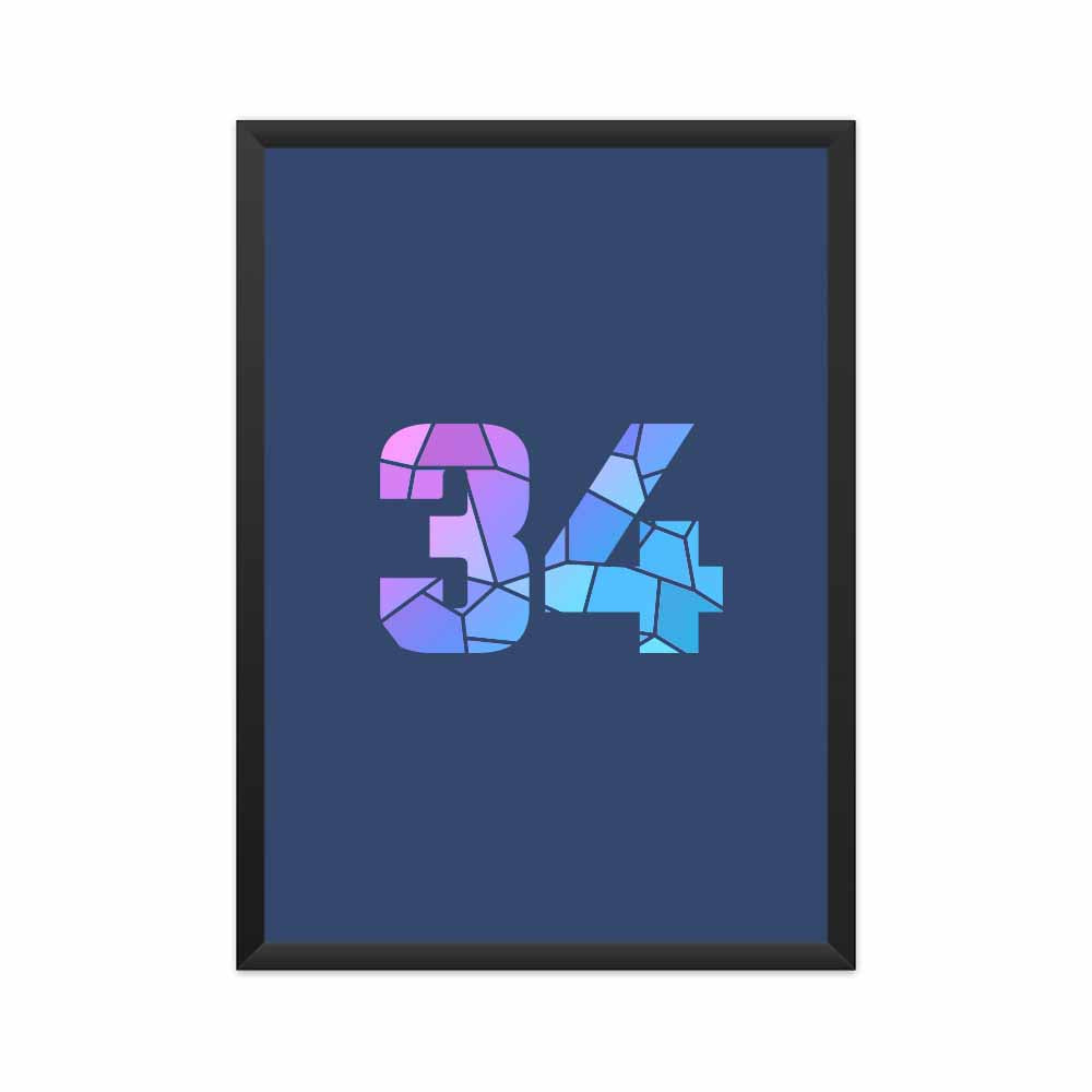 34 Number Framed Poster