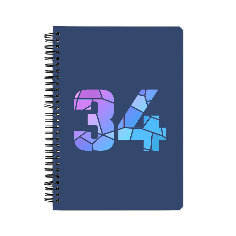 34 Number Notebook (Navy Blue, A5 Size, 100 Pages, Ruled, 6 Pack)