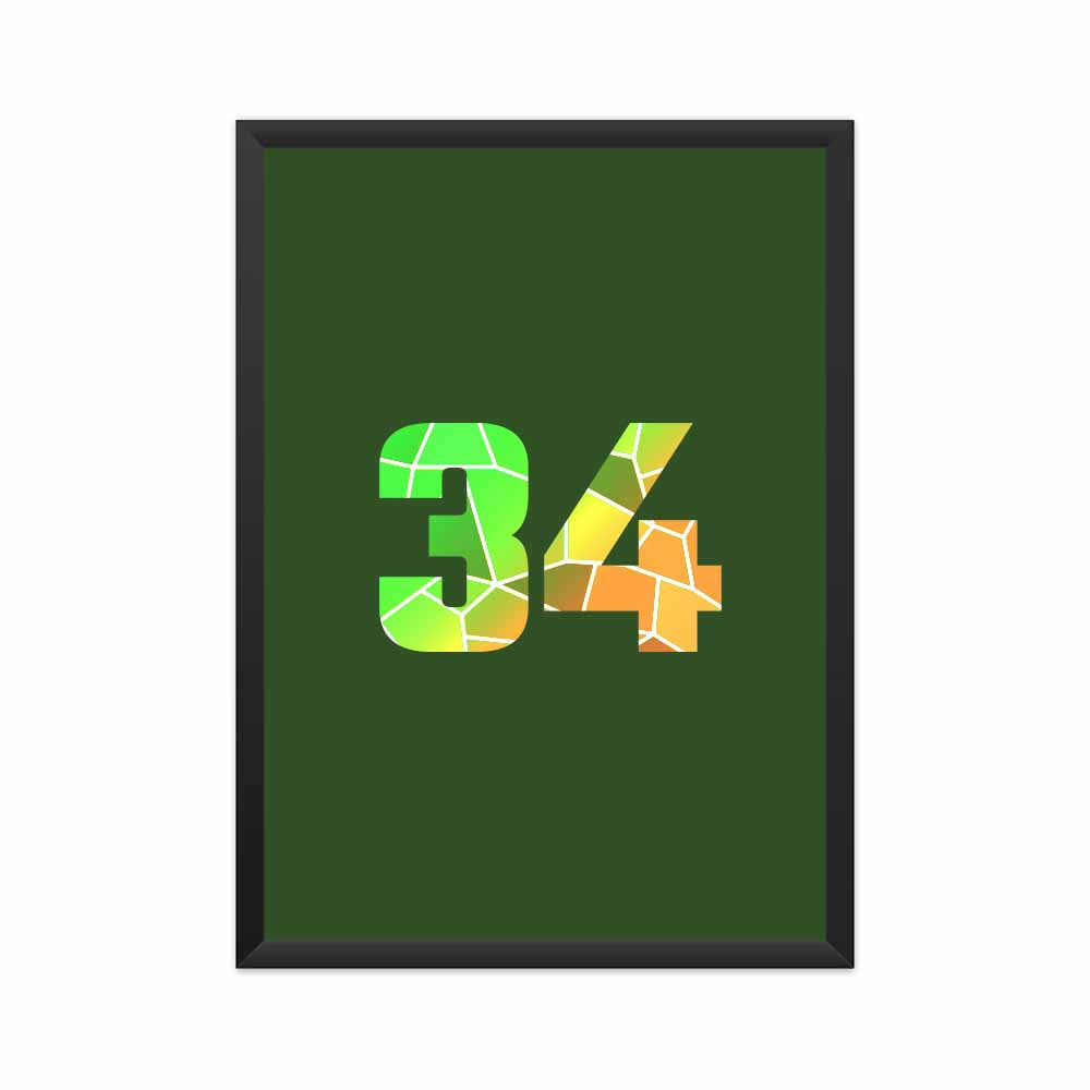 34 Number Framed Poster