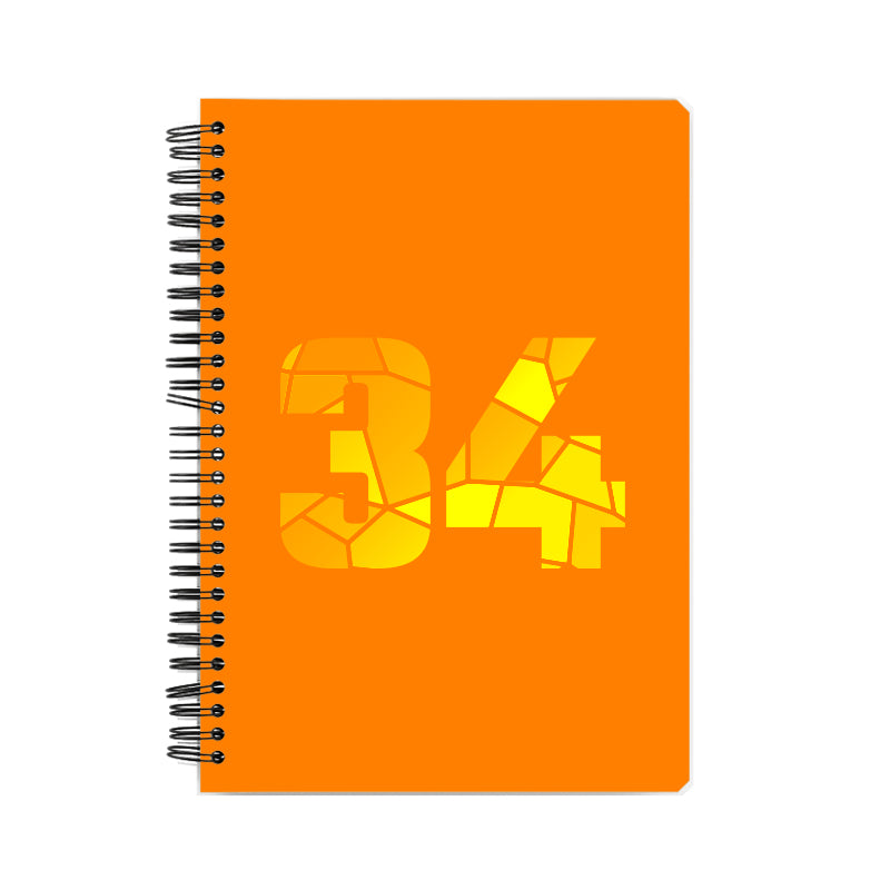 34 Number Notebook (Orange, A5 Size, 100 Pages, Ruled, 6 Pack)