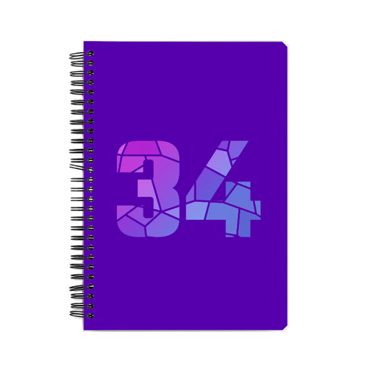 34 Number Notebook (Purple, A5 Size, 100 Pages, Ruled, 6 Pack)