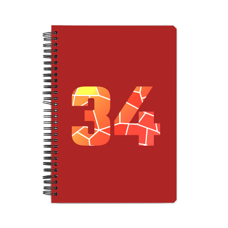 34 Number Notebook (Red, A5 Size, 100 Pages, Ruled, 6 Pack)