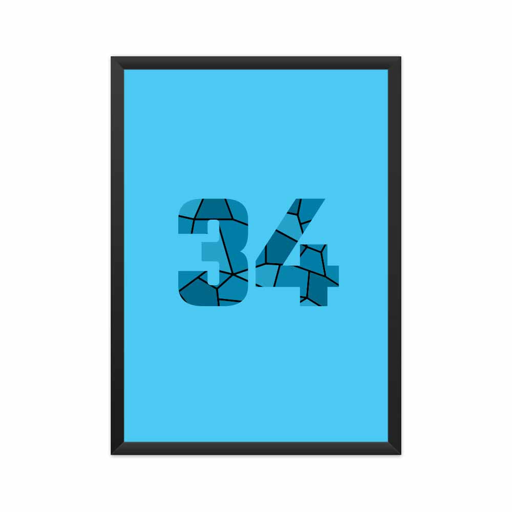 34 Number Framed Poster