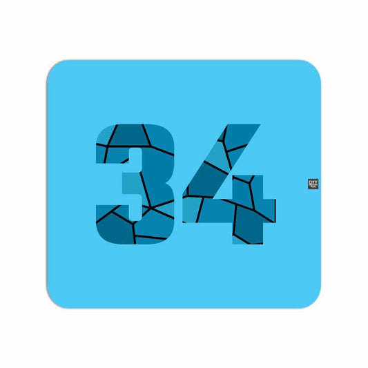 34 Number Mousepad (Sky Blue)