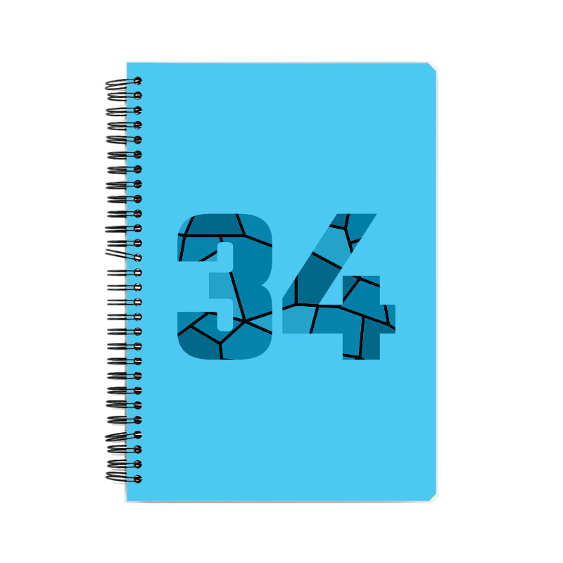 34 Number Notebook (Sky Blue, A5 Size, 100 Pages, Ruled, 6 Pack)