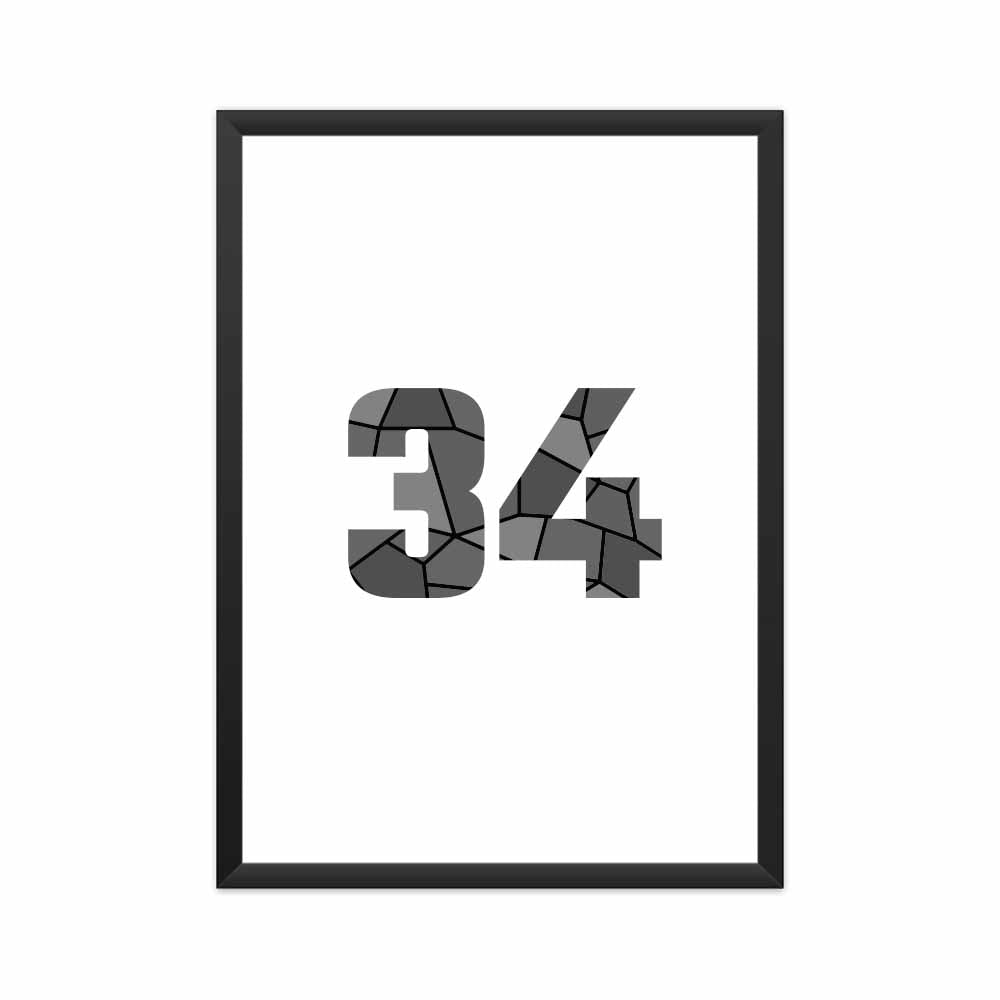 34 Number Framed Poster