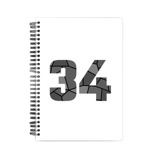 34 Number Notebook (White, A5 Size, 100 Pages, Ruled, 6 Pack)