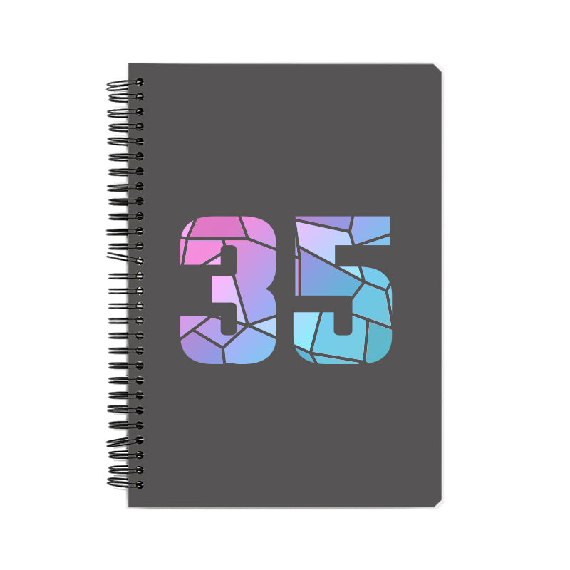 35 Number Notebook (Charcoal Grey, A5 Size, 100 Pages, Ruled, 6 Pack)