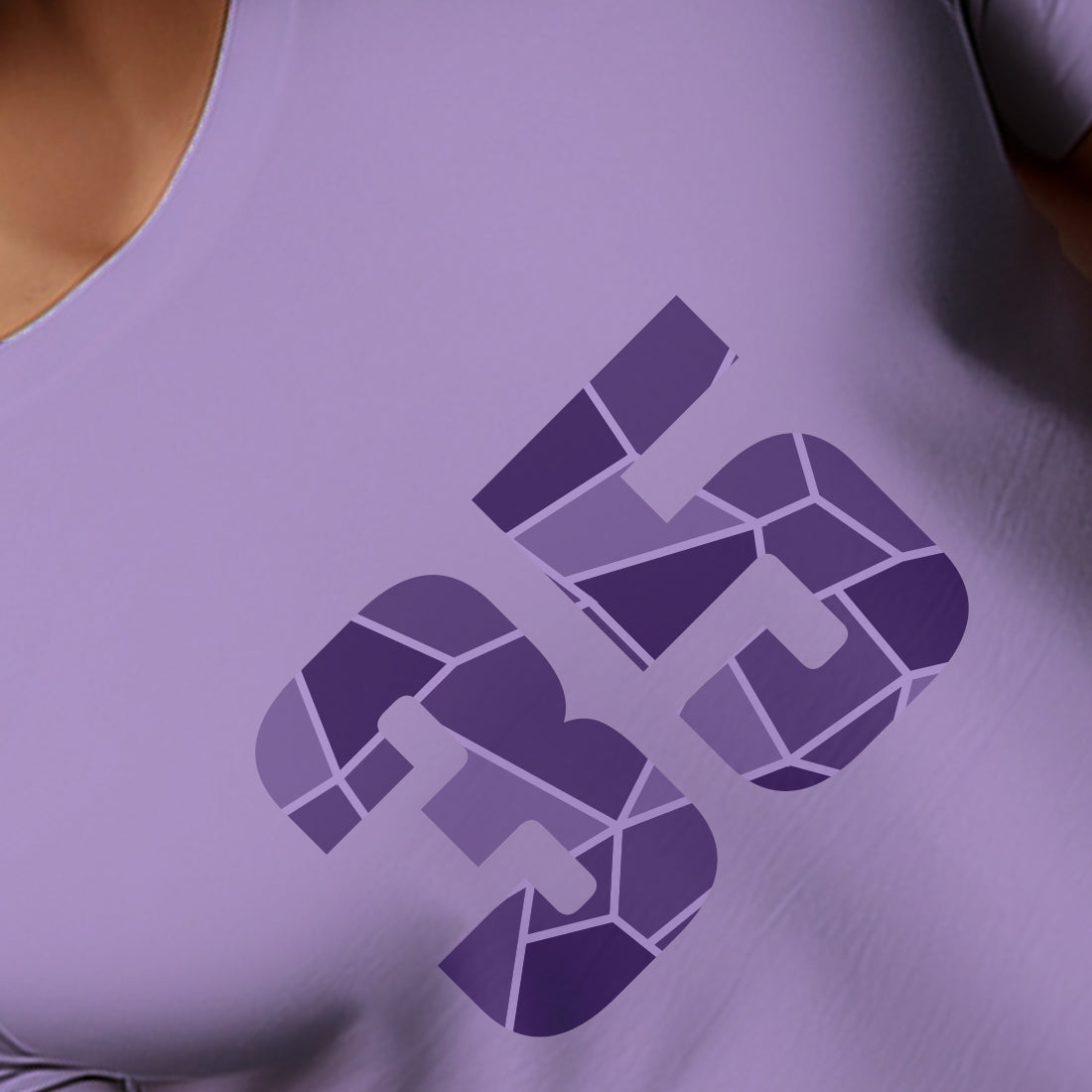 35 Number Men Unisex T-Shirt | Custom Number Graphic Tee (Iris Lavender)