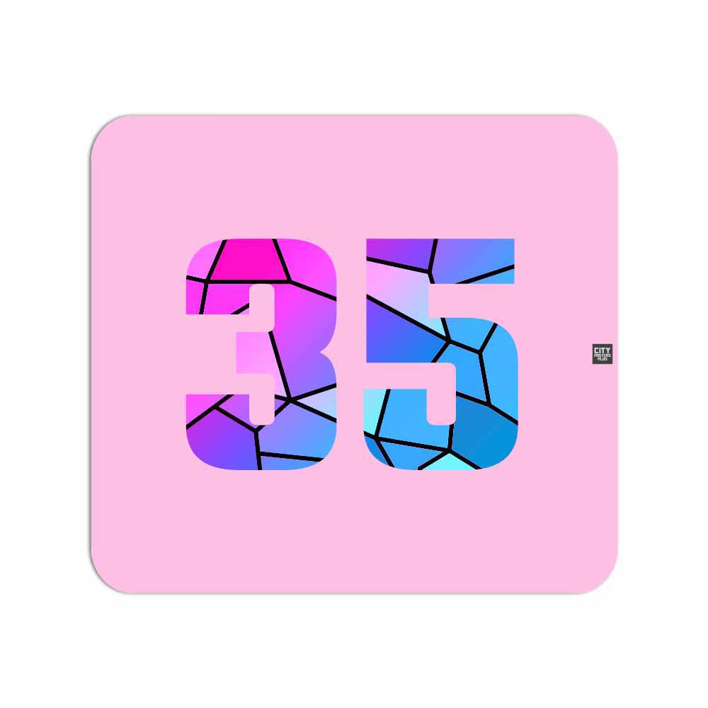 35 Number Mousepad (Light Pink)