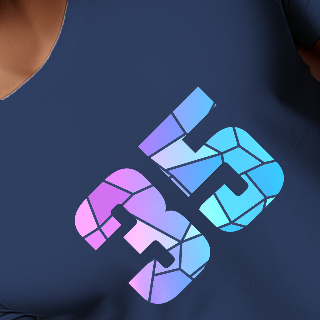 35 Number Men Unisex T-Shirt | Custom Number Graphic Tee (Navy Blue)