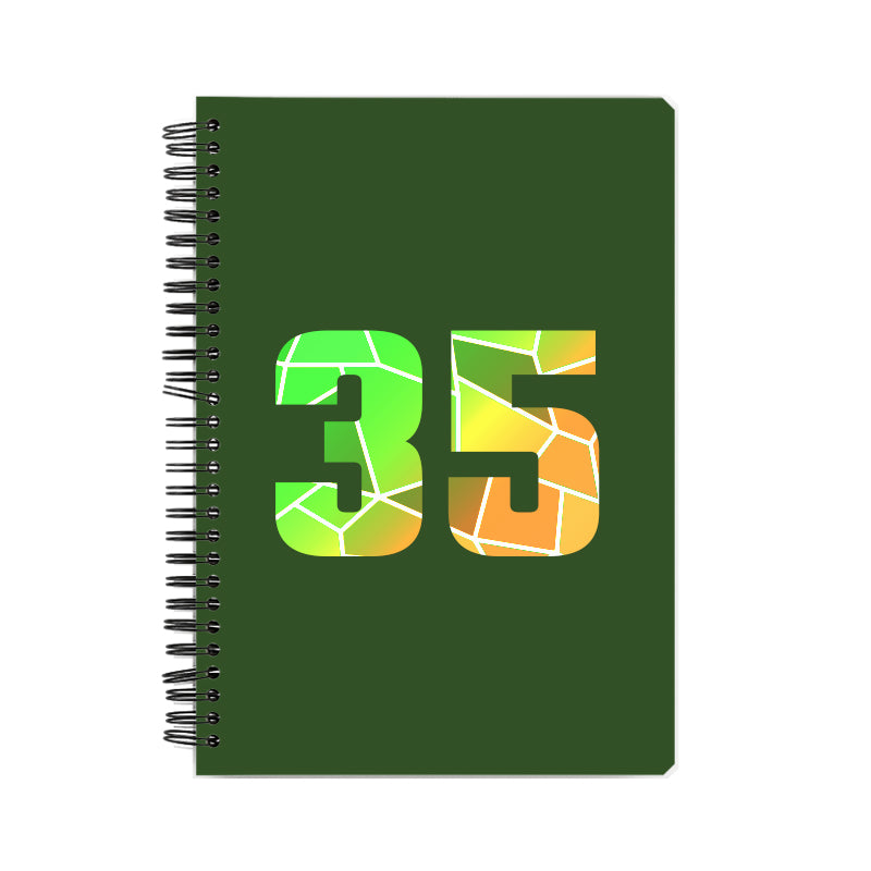 35 Number Notebook (Olive Green, A5 Size, 100 Pages, Ruled, 6 Pack)