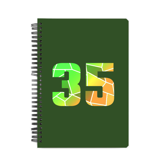 35 Number Notebook (Olive Green, A5 Size, 100 Pages, Ruled, 6 Pack)