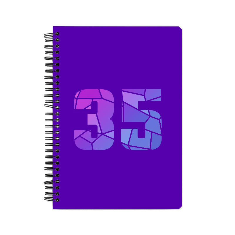 35 Number Notebook (Purple, A5 Size, 100 Pages, Ruled, 6 Pack)