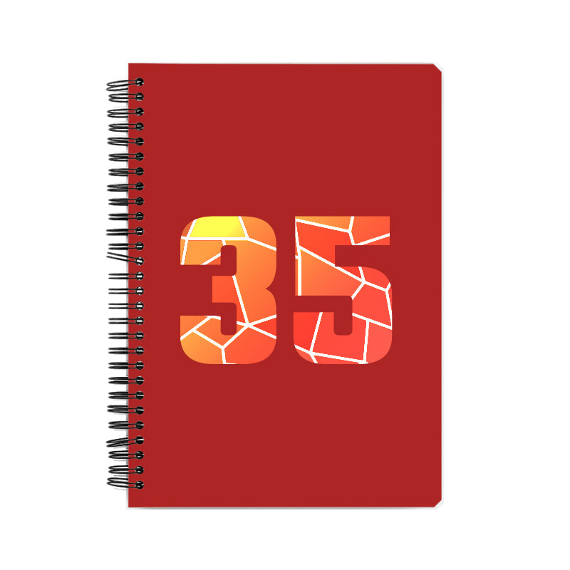 35 Number Notebook (Red, A5 Size, 100 Pages, Ruled, 6 Pack)