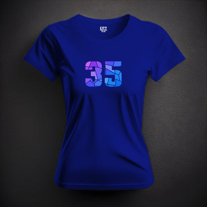 35 Number Women T-Shirt (Royal Blue) | Stylish Numeric Graphic Tee