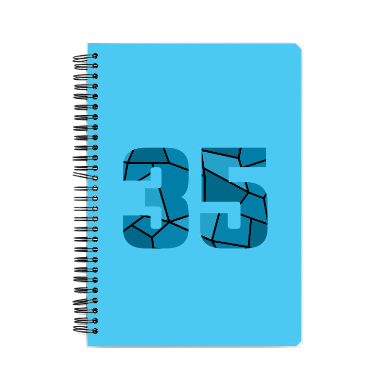 35 Number Notebook (Sky Blue, A5 Size, 100 Pages, Ruled, 6 Pack)