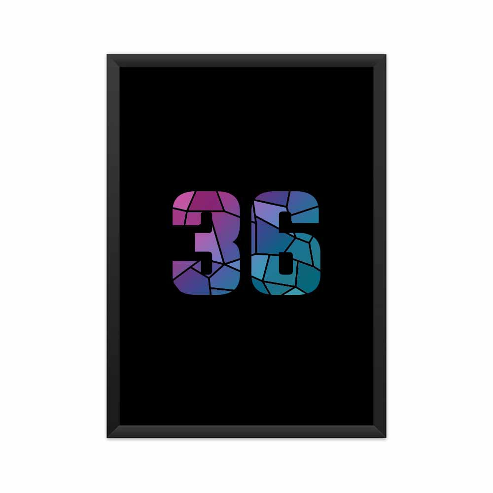 36 Number Framed Poster