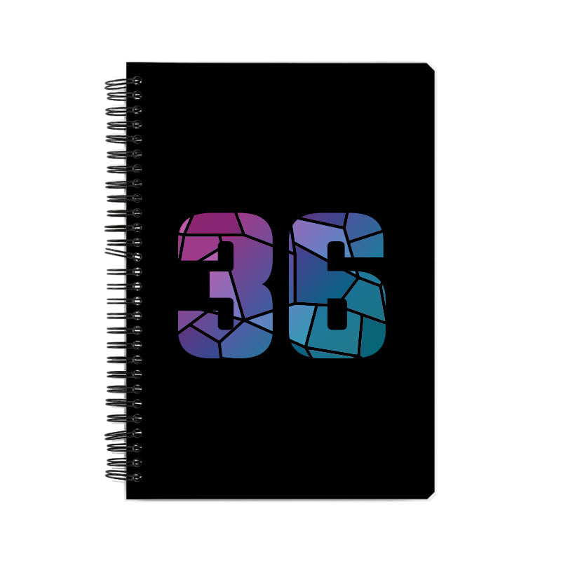 36 Number Notebook (Black, A5 Size, 100 Pages, Ruled, 6 Pack)