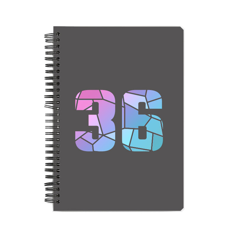 36 Number Notebook (Charcoal Grey, A5 Size, 100 Pages, Ruled, 6 Pack)