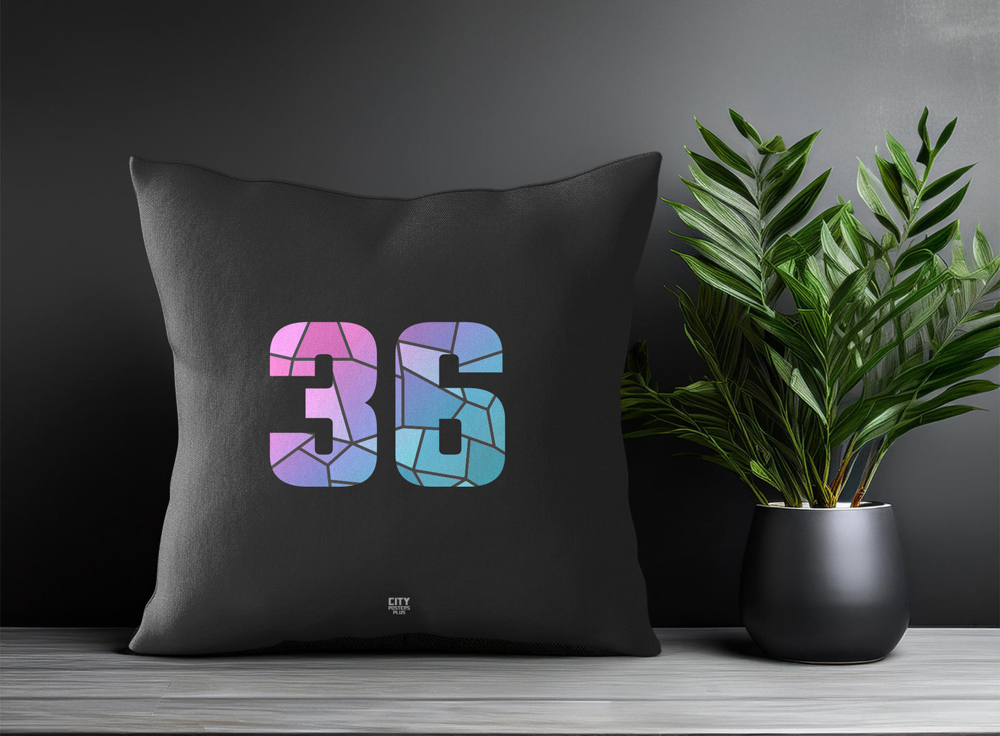 36 Number Pillow Case (Charcoal Grey)