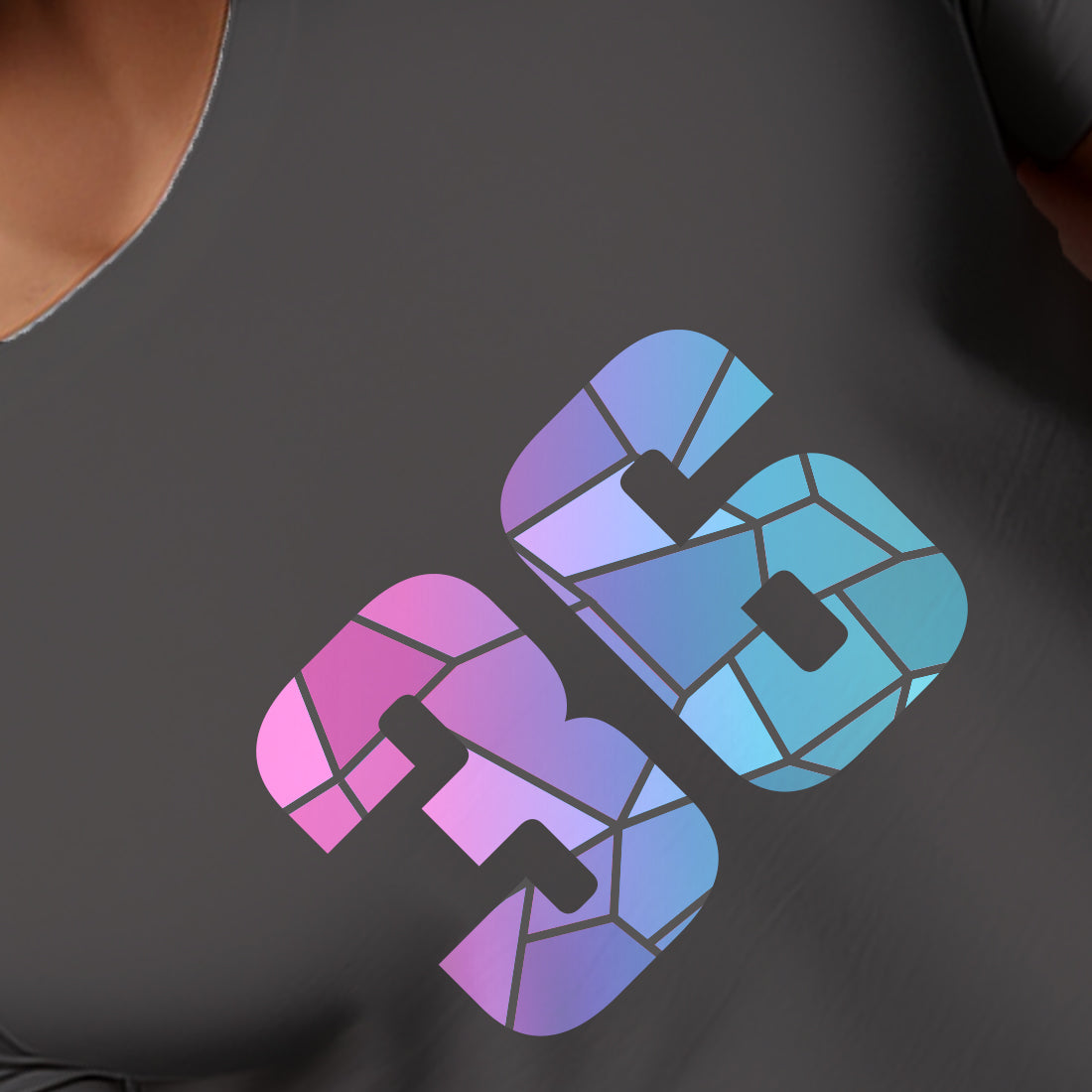 36 Number Men Unisex T-Shirt | Custom Number Graphic Tee (Charcoal Grey)