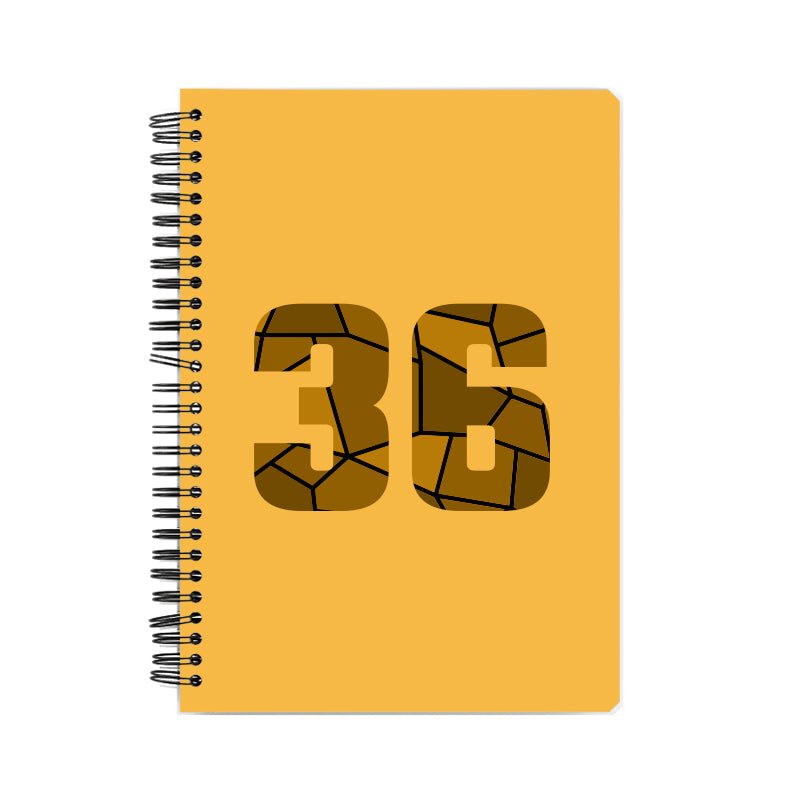 36 Number Notebook (Golden Yellow, A5 Size, 100 Pages, Ruled, 6 Pack)