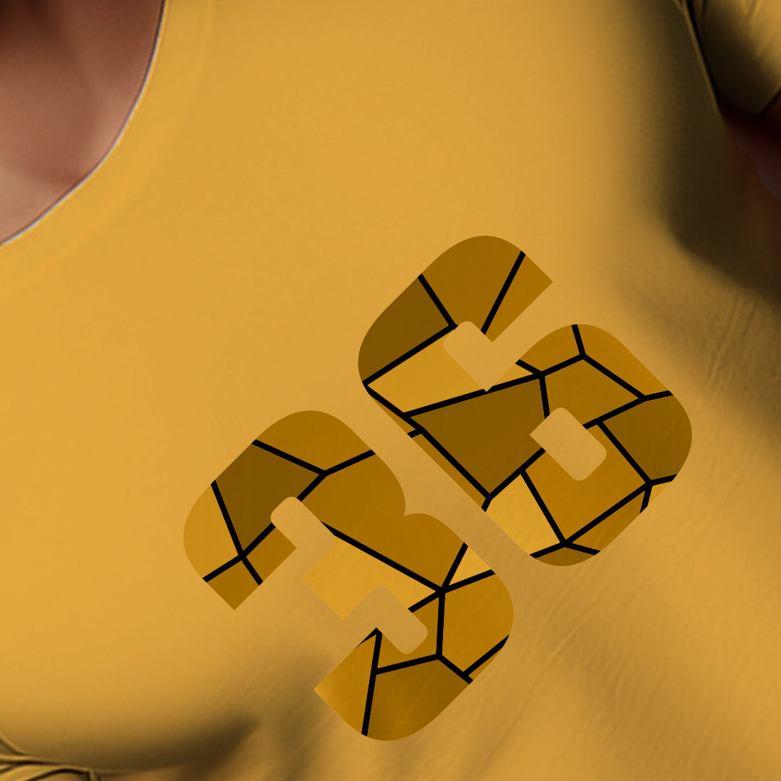 36 Number Men Unisex T-Shirt | Custom Number Graphic Tee (Golden Yellow)